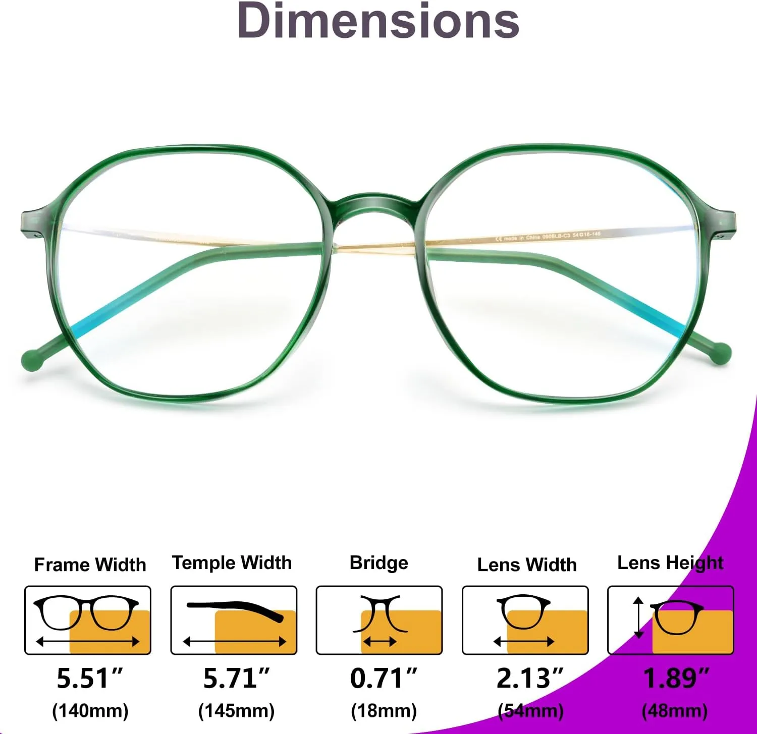 VISOONE Lightweight TR90 Blue Light Blocking Glasses Frame with Anti Glare Eye Protection for Women and Men RANE