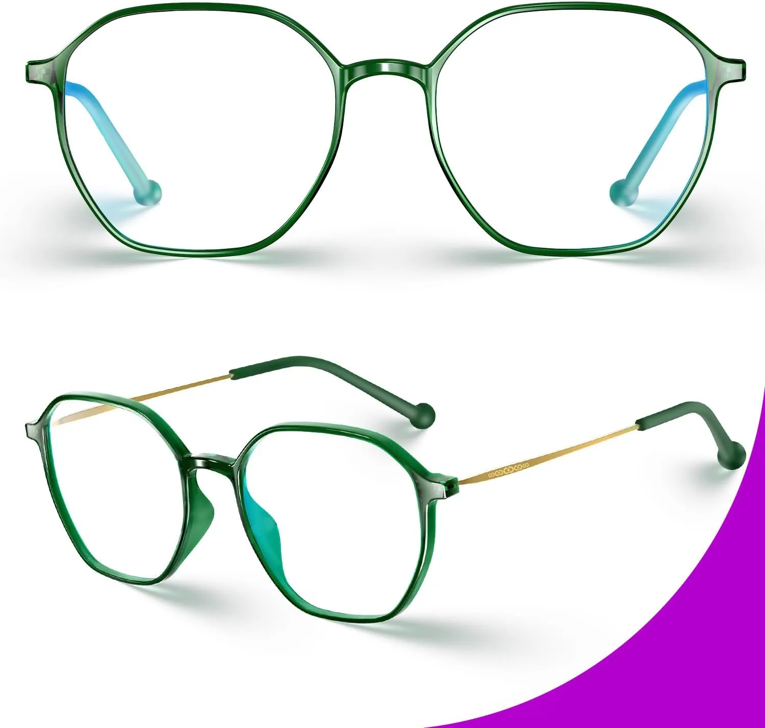 VISOONE Lightweight TR90 Blue Light Blocking Glasses Frame with Anti Glare Eye Protection for Women and Men RANE
