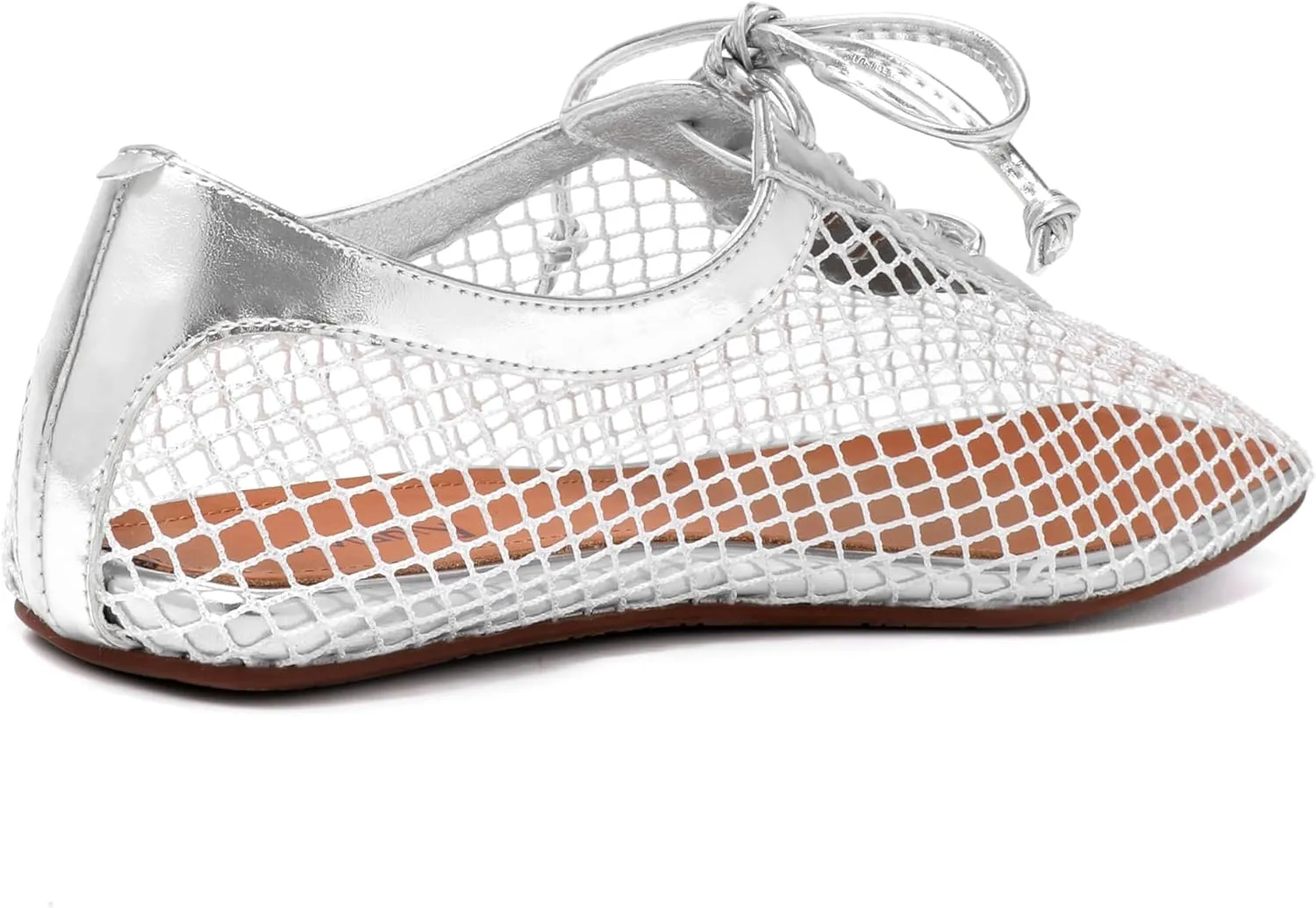 vivianly Mesh Ballet Flats Shoes for Women Flats Comfortable Dressy Round Toe Mesh Flats Fishnet Mary Jane Flats for Events Party Leisure