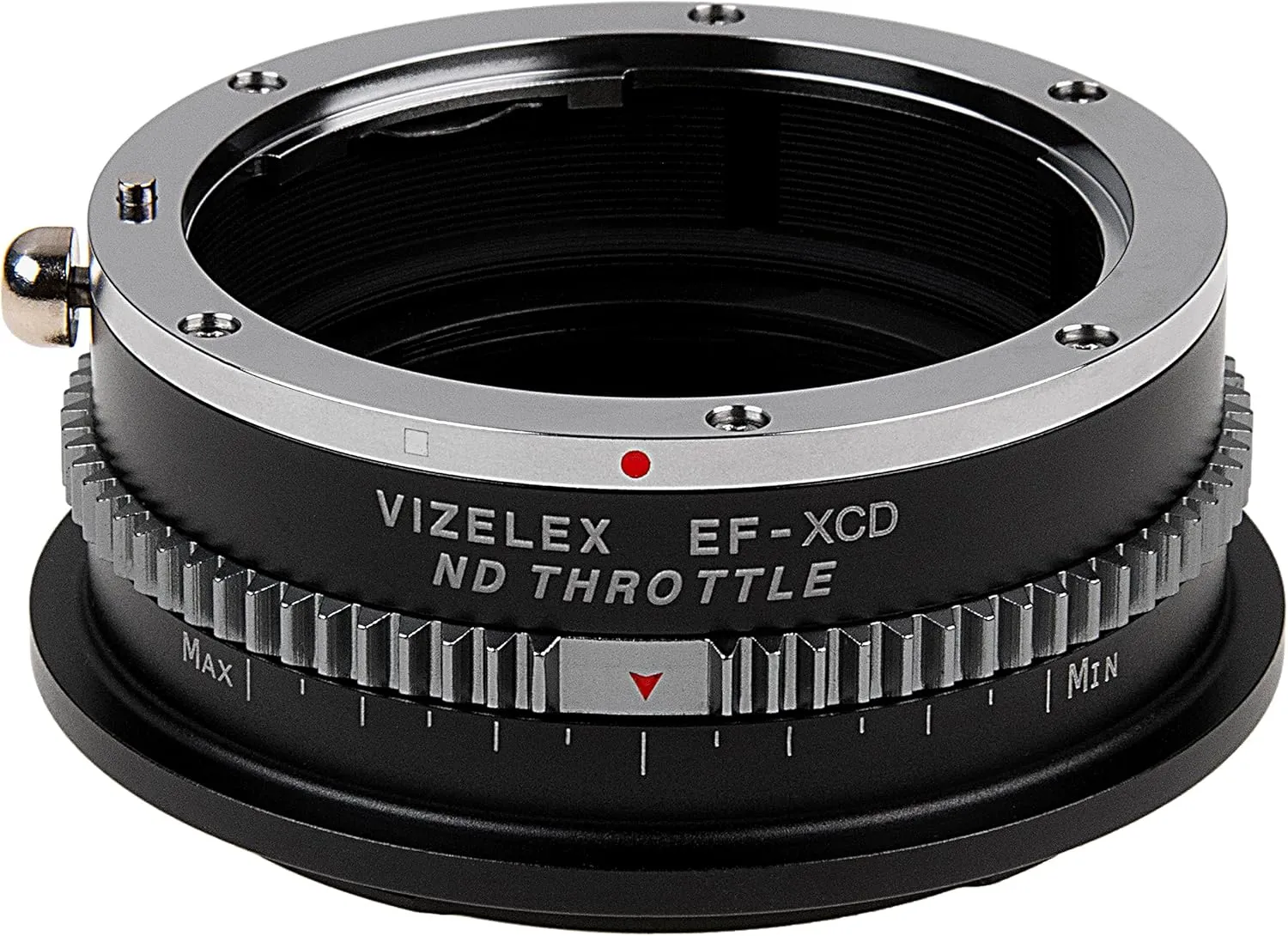 Vizelex ND Throttle Lens Adapter - Compatible with [REDACTED] EOS (EF/EF-S) D/SLR Lens to Hasselblad X-System (XCD) Mount Mirrorless Camera with Built-in Variable ND Filter (2 to 8 Stops)