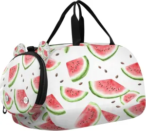 Watermelon Youth Sports & Travel Duffle Bag with Shoe Compartment,Waterproof Gym Bag for Girls and Boys (Overnight Essentials Organizer)