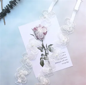White Butterfly Lace Bra Straps