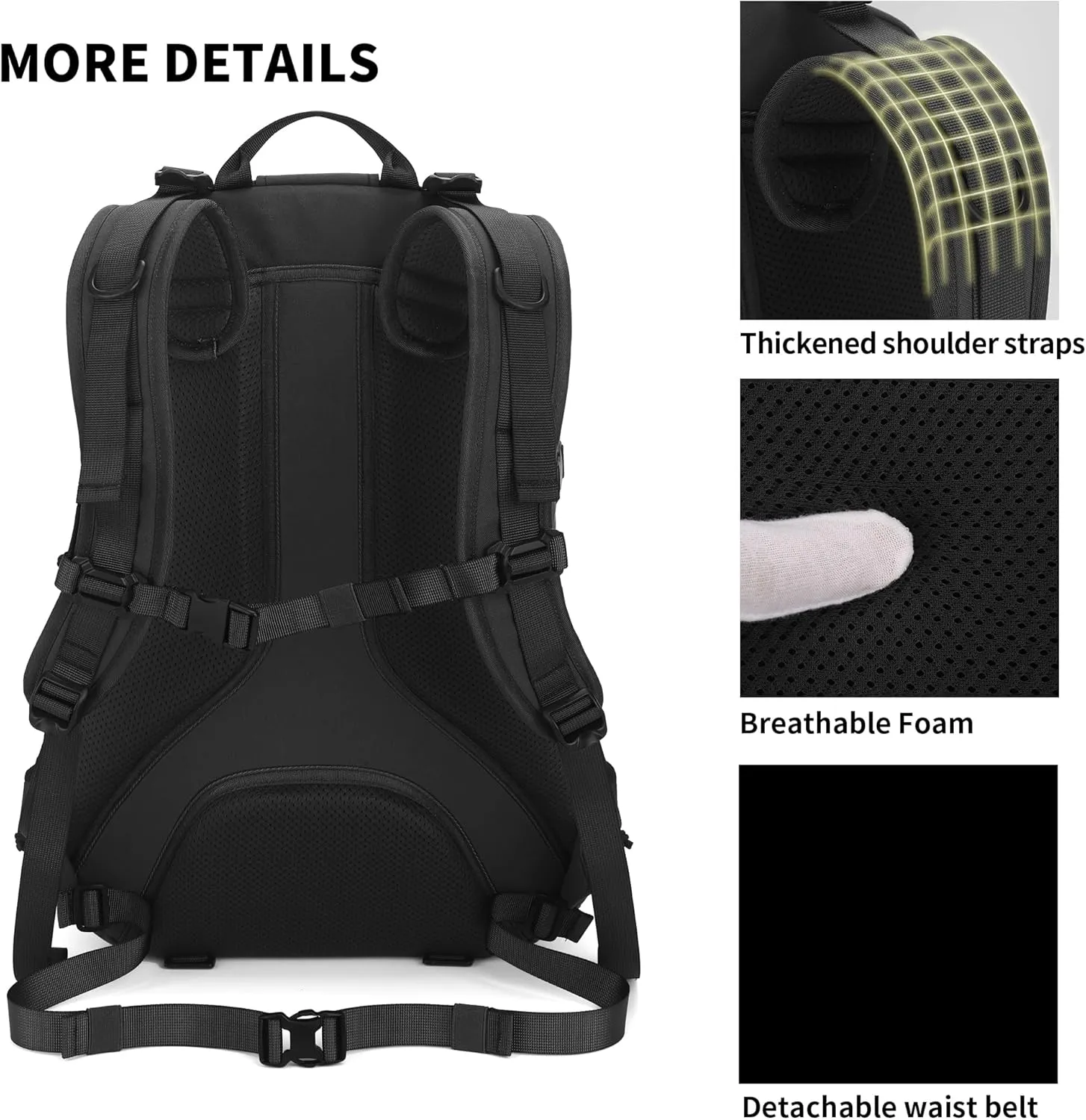 WindTook 40L Military Tactical Backpack for Men and Women,Molle Hiking daypacks Assault Pack 3 Day Bug Out Bag for Camping Travel Army Hunting Gym Rucksack Survival (Black)
