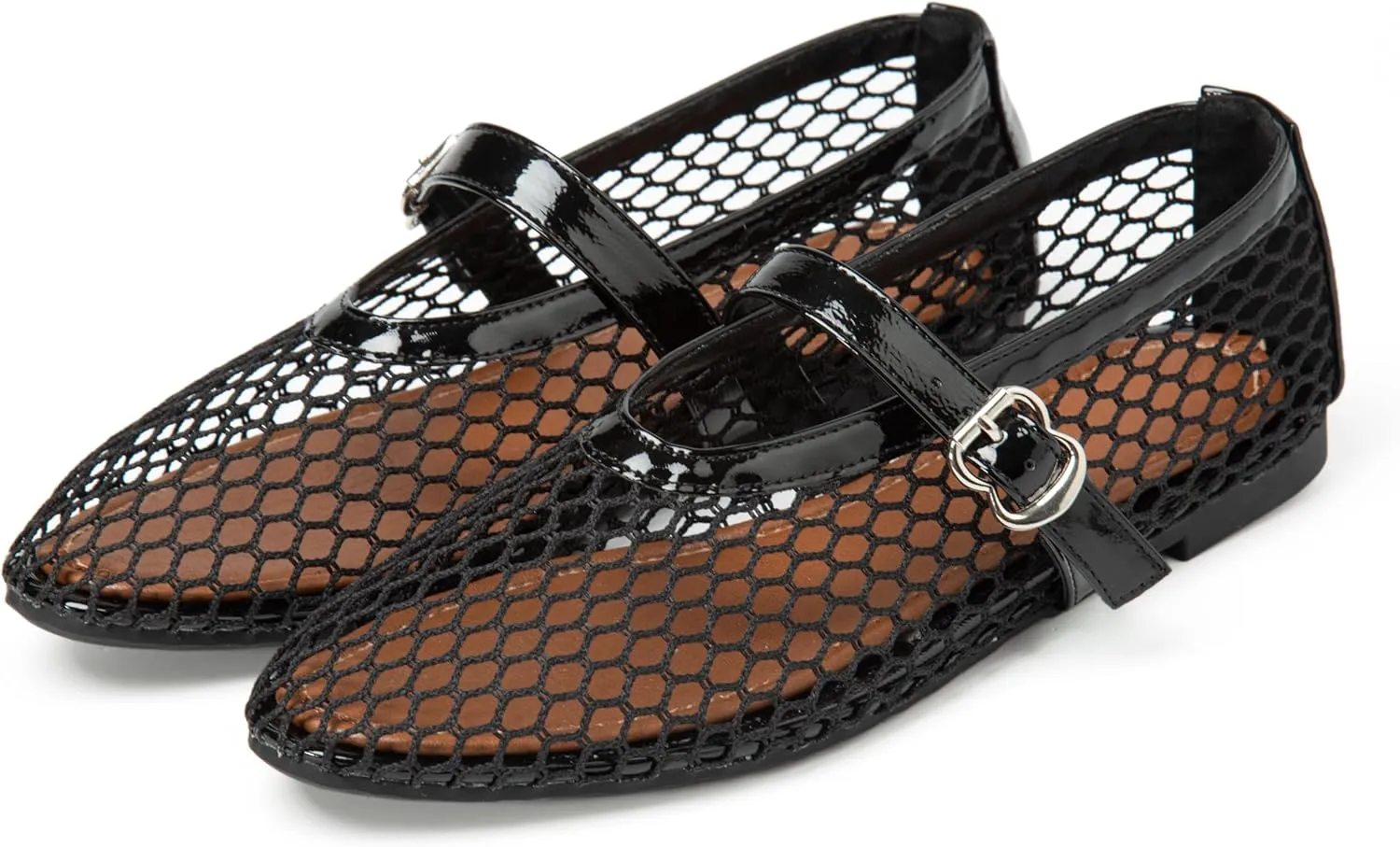 Women's Ballet Flats Mary Jane Shoes With Round Toe and Buckle Strap - Comfortable and Dressy