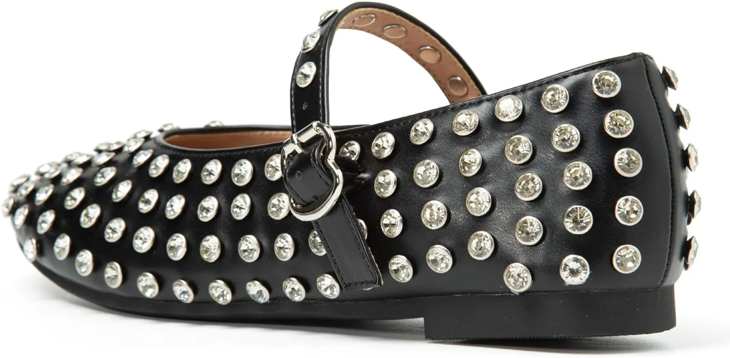 Women's Ballet Flats Mary Jane Shoes With Round Toe and Buckle Strap - Comfortable and Dressy