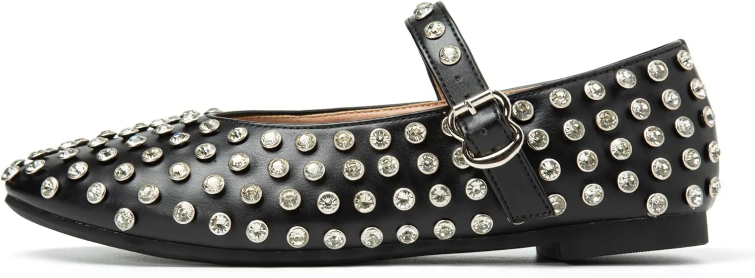Women's Ballet Flats Mary Jane Shoes With Round Toe and Buckle Strap - Comfortable and Dressy