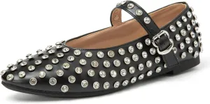Women's Ballet Flats Mary Jane Shoes With Round Toe and Buckle Strap - Comfortable and Dressy