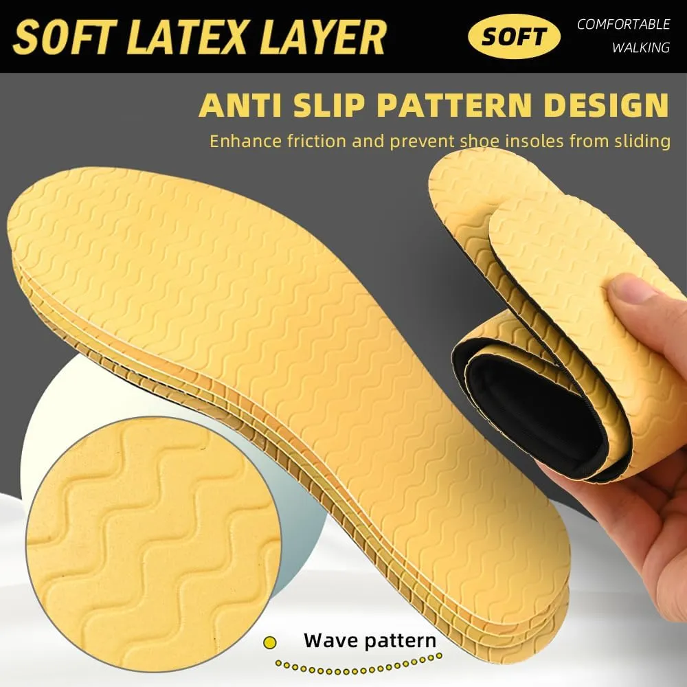 XINIFOOT 3 Pairs 3D Sponge Shoe Insoles for Men and Women, Replacement Insoles for Work Boots Running Shoes, Cushion Shock Absorbing for Foot Pain Relief, Comfort Breathable Inner Soles