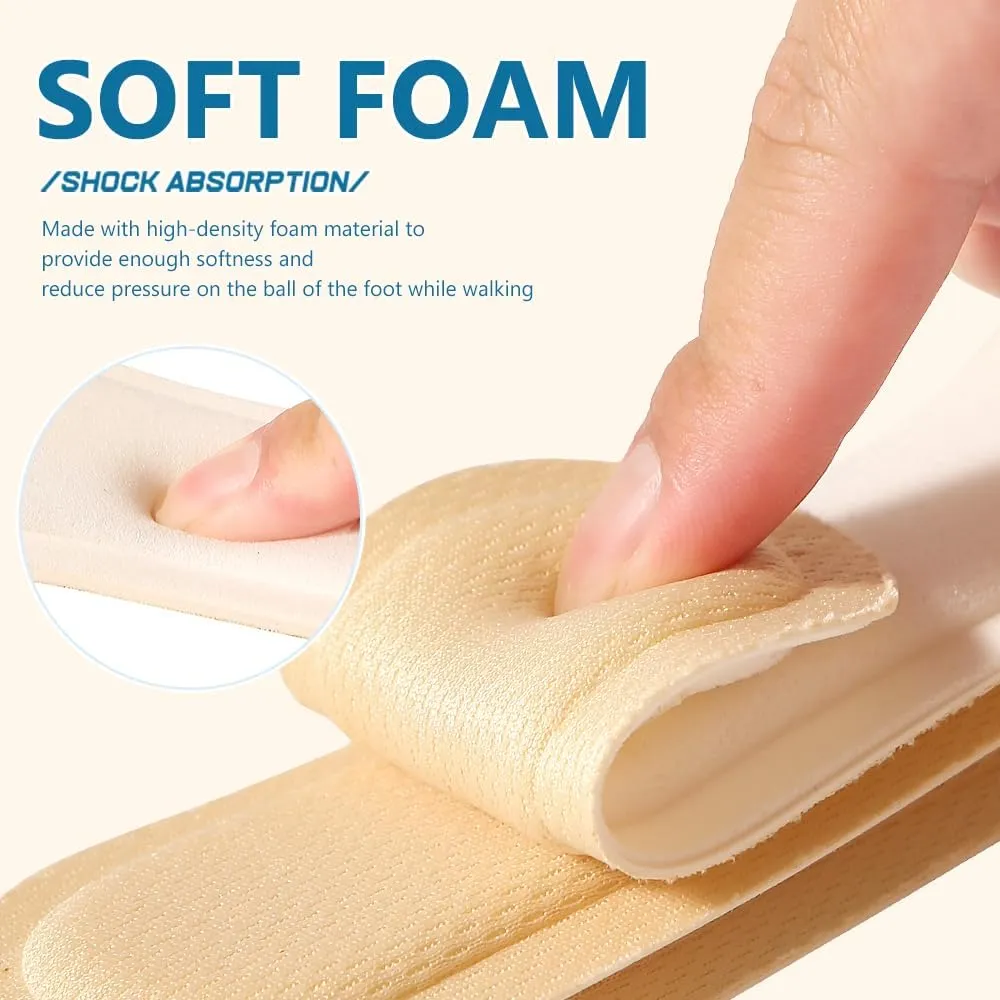 XINIFOOT 4 Pairs High Heel Inserts Women, 3/4 Length Women Thin Shoe Insoles for High Heels, Pumps, Open Toes, Flats, and Sandals, Cushion for Heel and Ball of The Foot, Shock Absorption (Beige)