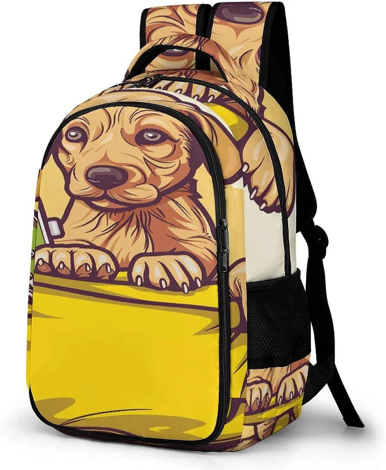 Yellow Grocery Bag Travel Backpack Adjustable Computer Bag Casual Travel Daypack Satchel Backpack Unisex