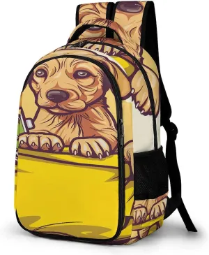 Yellow Grocery Bag Travel Backpack Adjustable Computer Bag Casual Travel Daypack Satchel Backpack Unisex