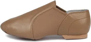 YKXLM Split Sole Jazz Dance Shoes Women & Men Supper Easy Slip On Soft Leather, Neoprene Jazz Dance Shoes,Model JS359,Brown,5 US