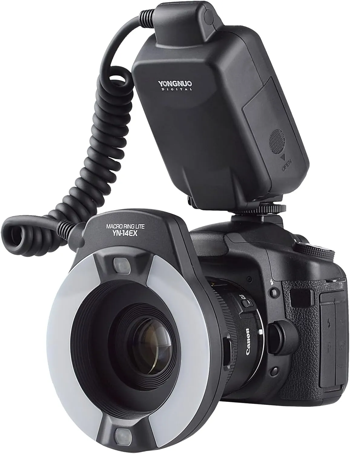YONGNUO YN-14EX YN14EX TTL Macro Ring Flash, LED Flash Light with Adapter Ring for Canon EOS DSLR Cameras, as Canon MR-14EX