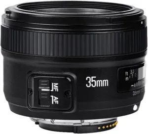 YONGNUO YN35mm F2N Lens, 1:2 AF MF Wide-Angle Fixed Prime Auto Focus Lens for Nikon DSLR Cameras