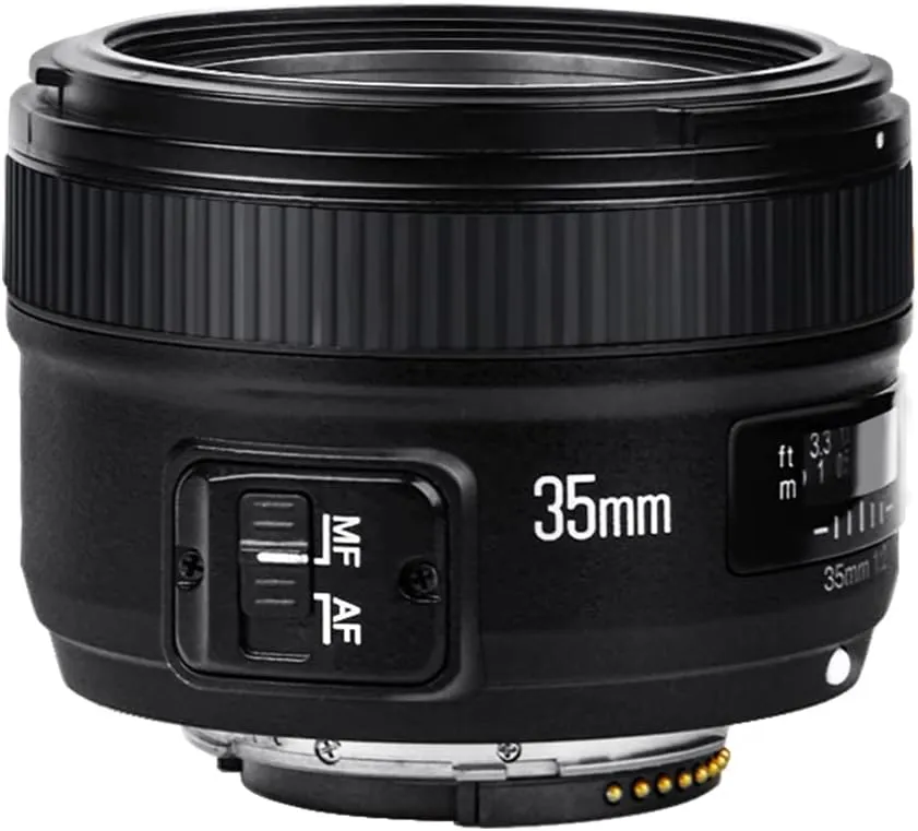 YONGNUO YN35mm F2N Lens, 1:2 AF MF Wide-Angle Fixed Prime Auto Focus Lens for Nikon DSLR Cameras