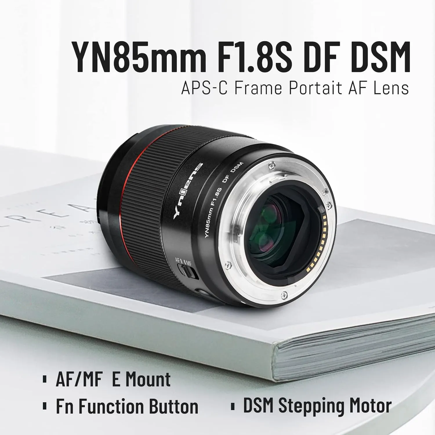 YONGNUO YN85mm F1.8S E Mount Lens for Sony, F1.8 Large Aperture Auto Focus Lens, 85mm Full Frame Medium Telephoto Portrait Prime Lens, for E-Mount Camera A7III A7RIII A7SII A7II a6500 a6400 a6300