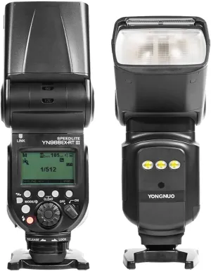 YONGNUO YN968EX-RT III 2.4G Wireless ETTL Flash Speedlite, GN60 HSS 1/8000s Master and Slave Mode with 5500K High Power LED Light for Canon DSLR Cameras