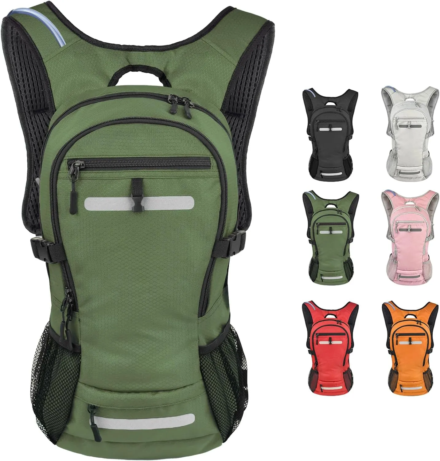 Zavothy 18L Water-Resistant Hydration Backpack Fits for 2L/3L Water Bladder – Hidden Helmet Compartment & Detachable Rain Cover – Insulated Hiking Daypack for Cycling, Camping, Running (Men/Women)