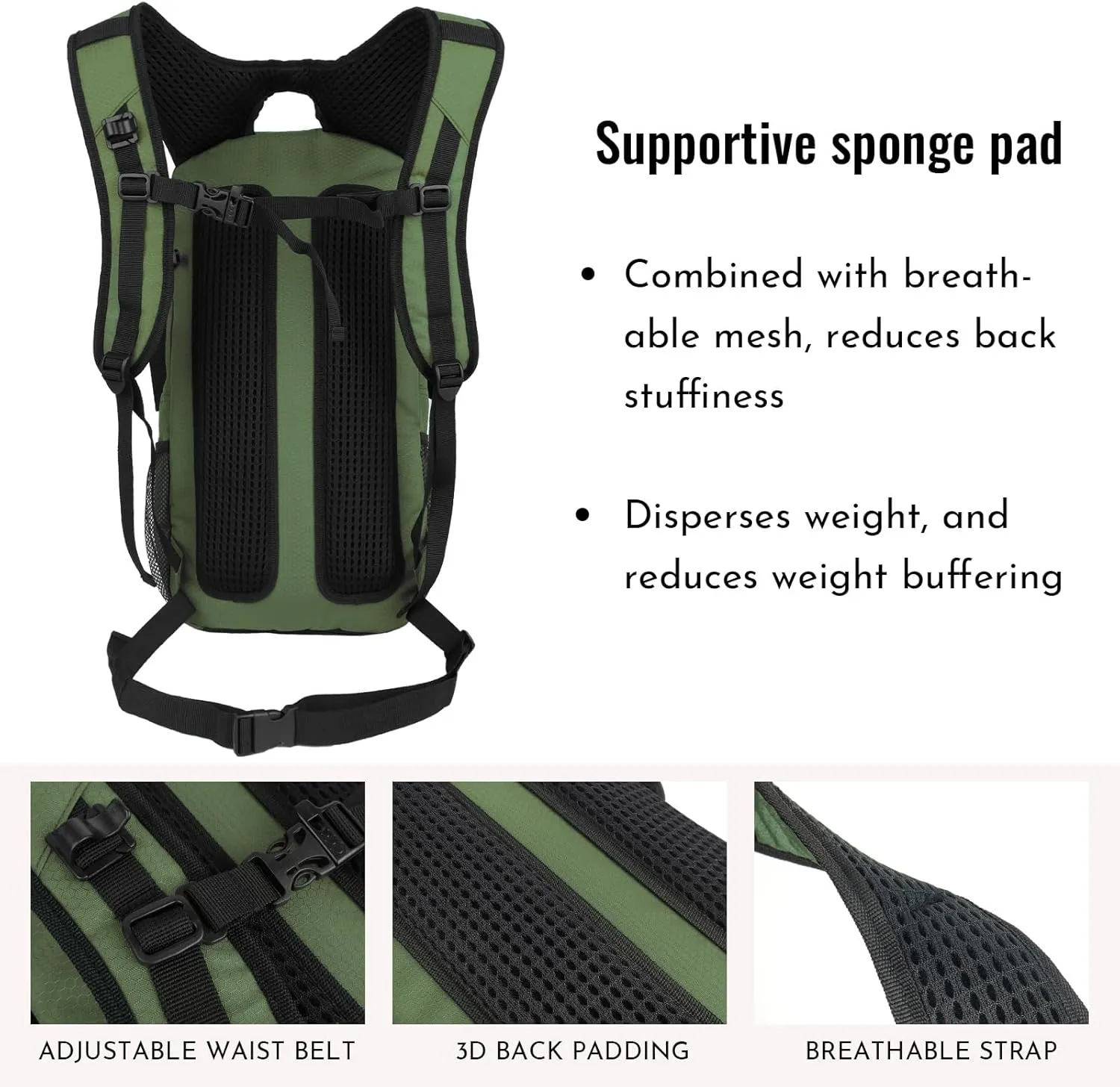 Zavothy 18L Water-Resistant Hydration Backpack Fits for 2L/3L Water Bladder – Hidden Helmet Compartment & Detachable Rain Cover – Insulated Hiking Daypack for Cycling, Camping, Running (Men/Women)