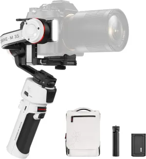 ZHIYUN Crane M3S Combo [Office], 3-Axis Lightweight Camera Gimbal Stabilizer, Bluetooth Control, Fill Light, Phone Clamp and Backpack, Handheld Gimbal for Mirrorless, Smartphone, Action Camera
