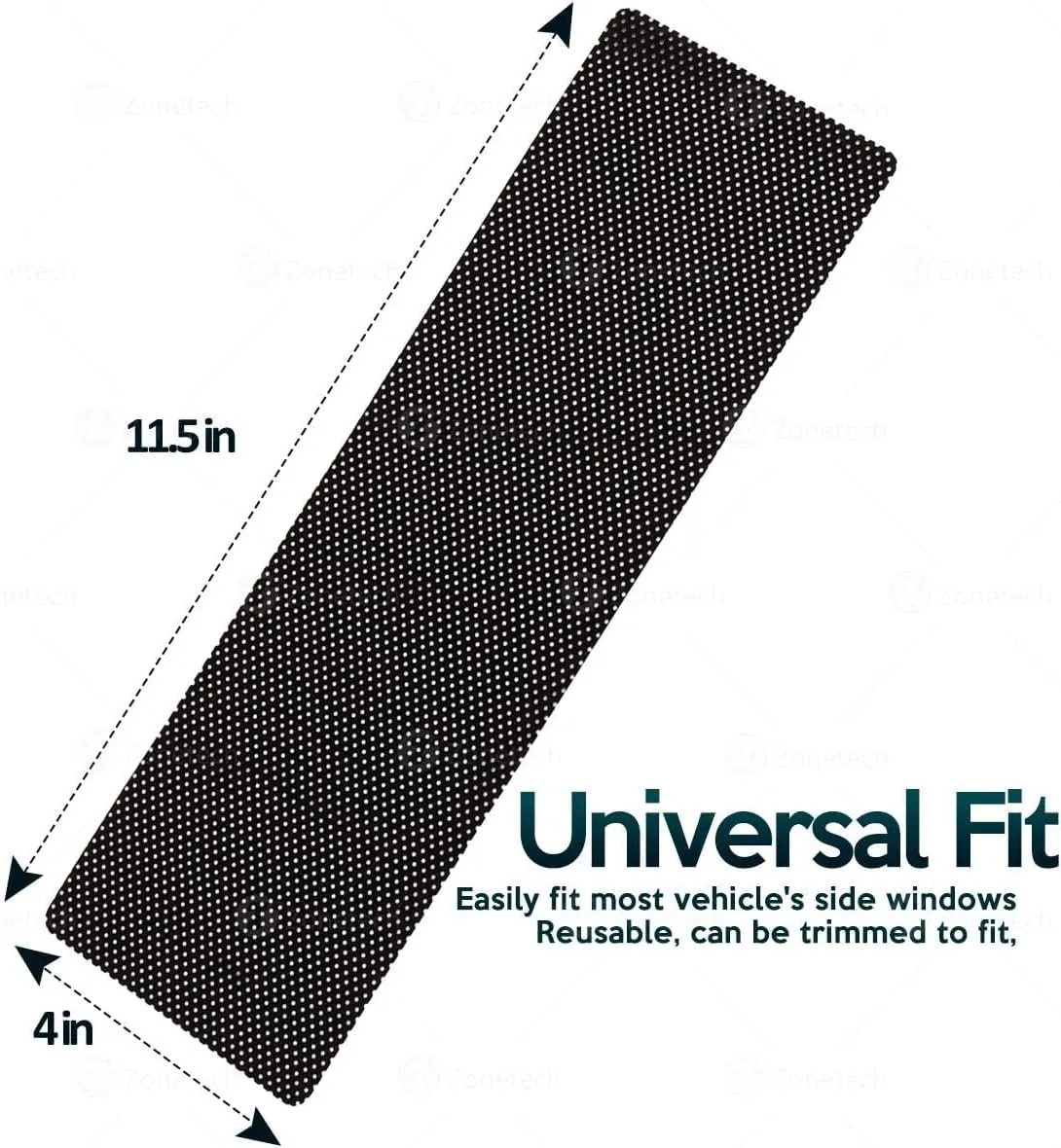 ZONETECH Cling Glare Reducer Sun Shade Side Window Sunshades Car Curtains UV Rays Visor Protection Universal Fit Protects from Sun- for All Year Round Use. Perfect for Road Trips (4 Pack)