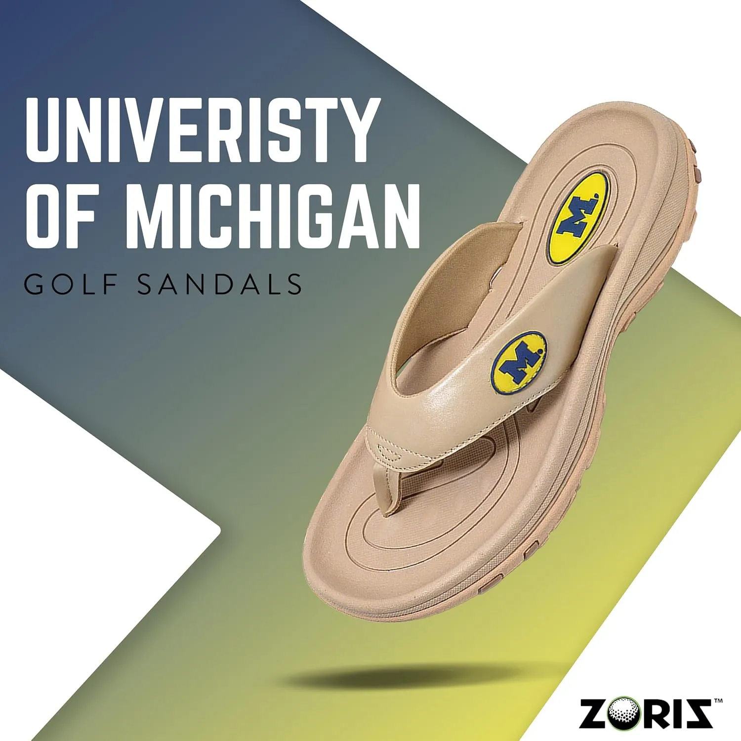ZORIZ Collegiate Series Golf Sandals for Women and Men, Thong Flip Flops With Removable Spikes, Golf Footwear With Deeper Heel Cup and Higher Sidewalls