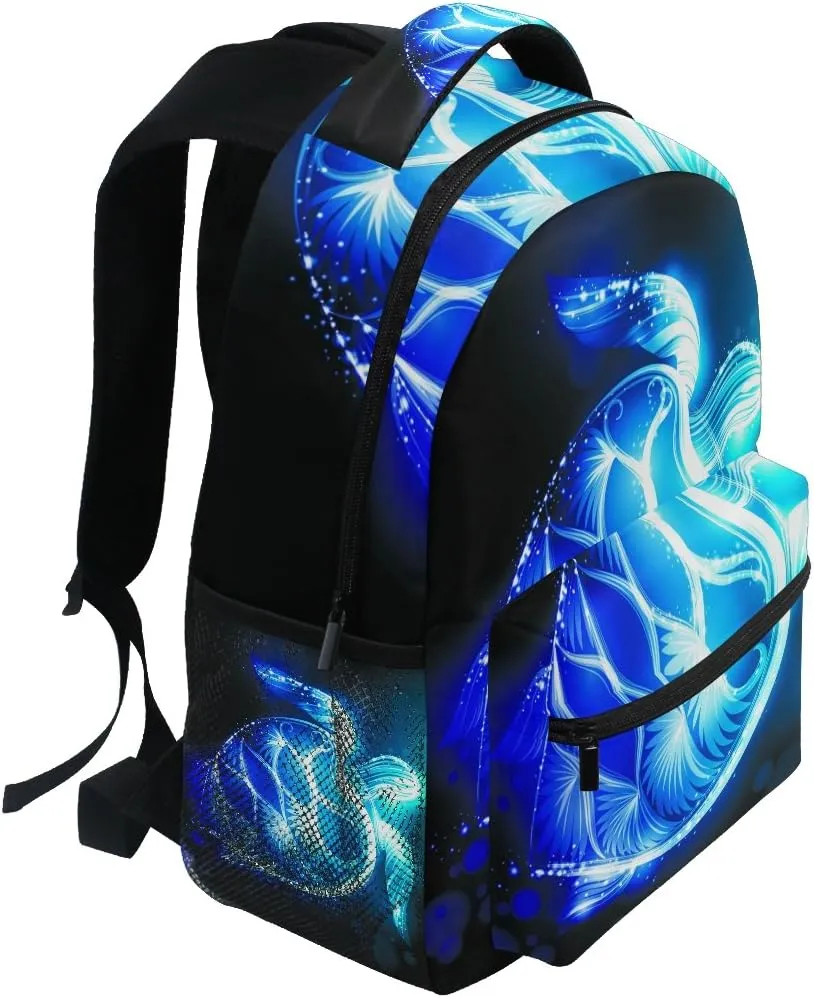ZZKKO Magic Sea Turtle Boys Girls School Computer Backpacks Book Bag Travel Hiking Camping Daypack
