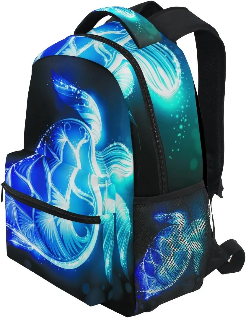 ZZKKO Magic Sea Turtle Boys Girls School Computer Backpacks Book Bag Travel Hiking Camping Daypack